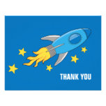 Retro Rocket Ship Thank You Card Personalized Announcements