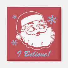 Retro Santa Believe Fridge Magnet