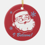 Retro Santa Believe Ornament