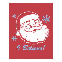 Retro Santa Believe Personalized Invitation
