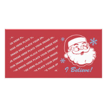 Retro Santa Believe Photo Card Template