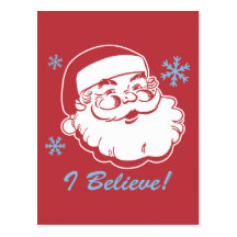 Retro Santa Believe Post Cards