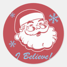 Retro Santa Believe Sticker