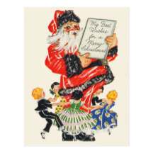 Retro Santa Christmas Postcards