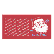 Retro Santa Elf Made Man Personalized Photo Card