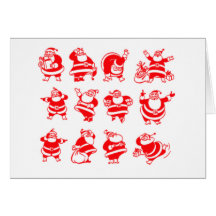 Retro Santas Cards