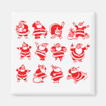 Retro Santas Fridge Magnet