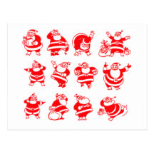 Retro Santas Postcard