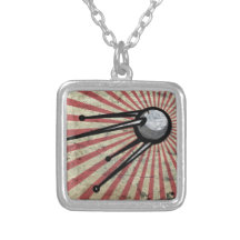 Retro satellite personalized necklace