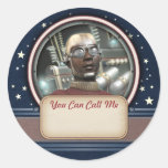 Retro Scientist Name Tag Stickers