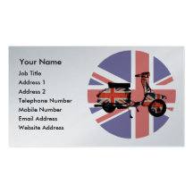 Retro scooter weathered Union jack design Business Card