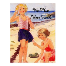 Retro Seashore Postcard