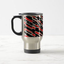 Retro Shatter Square Red Travel Mug