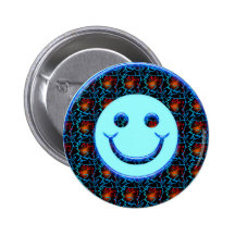 RETRO SMILEY FACE PINBACK BUTTONS