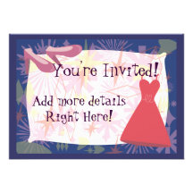 Retro Spunky Gal Invites