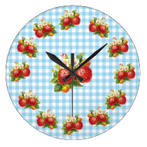 Retro Strawberries wall clocks