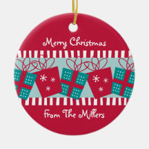 Retro Stripe Personalised Ornament