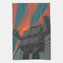 Retro Style Robot 4 Hand Towels