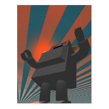 Retro Style Robot 4 Postcard