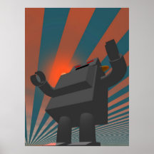 Retro Style Robot 4 Print
