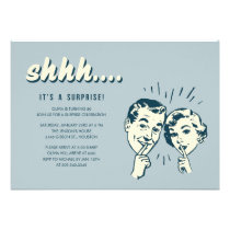 Retro Surprise Birthday Invitations invitations