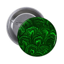 Retro Swirls Emerald Green Button