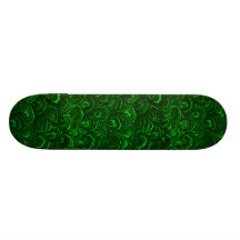 Retro Swirls Emerald Green Sissy Girly Skateboard