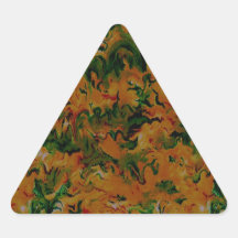 Retro Tangerine Abstract Triangle Stickers