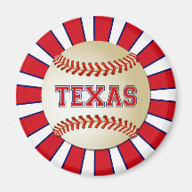 RETRO TEXAS BASEBALL FRIDGE MAGNET