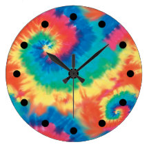 Retro Tie Dye Clocks