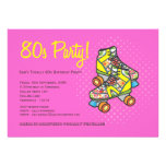Retro Totally 80's Roller Skates Birthday Party Announcements