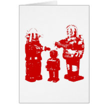 Retro Toy Robots Greeting Card