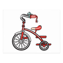 retro tricycle post card