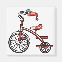 retro tricycle refrigerator magnet