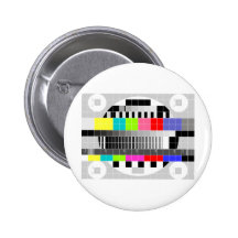 Retro TV multicolor signal test pattern Pinback Buttons