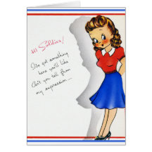 Retro US Military Valentine's Day Card