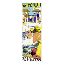 Retro Vacation Bookmark Business Card Template