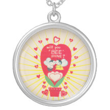 Retro Valentine Necklace Cute Bees