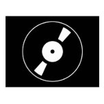 retro vinly record postcard