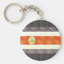 Retro Vintage Costa Rica Flag Keychain