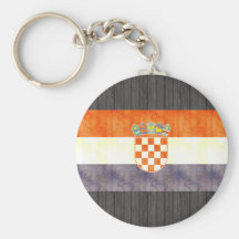 Retro Vintage Croatia Flag Keychains