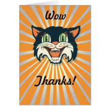 Retro Vintage Halloween Cat Cards