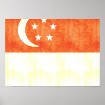 Retro Vintage Singapore Flag Print