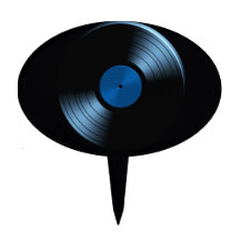 Retro Vinyl Record Album in Blue Cake Pick