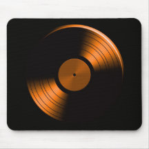 Retro Vinyl Record Album in Orange Mouse Pads