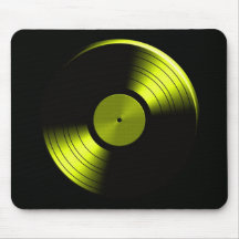 Retro Vinyl Record Album in Yellow Mousepads