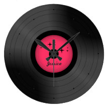 Retro Vinyl Record All Colours Personalised Clock