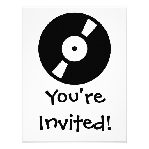 retro vinyl record custom invites