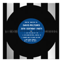 Retro Vinyl Record l Modern Birthday Party Invites