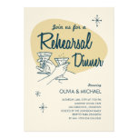 Retro Wedding Rehearsal Dinner Invitations